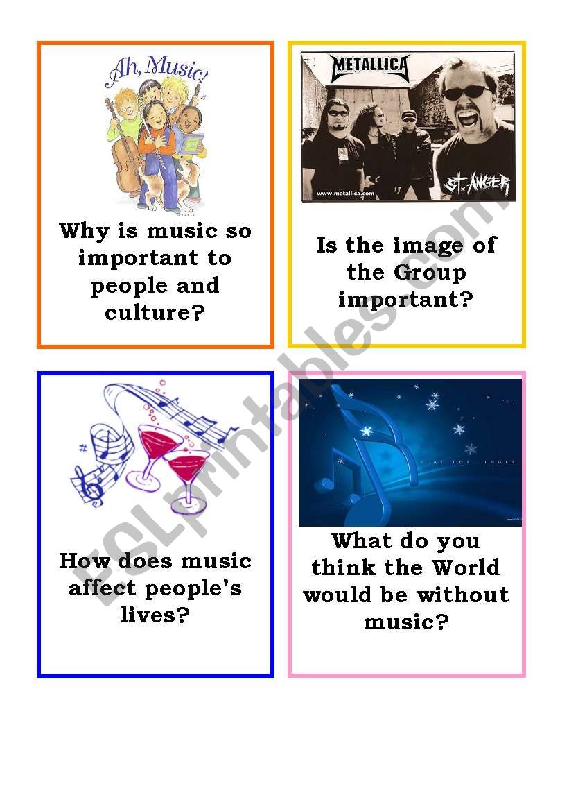 Music-Speaking cards- II worksheet