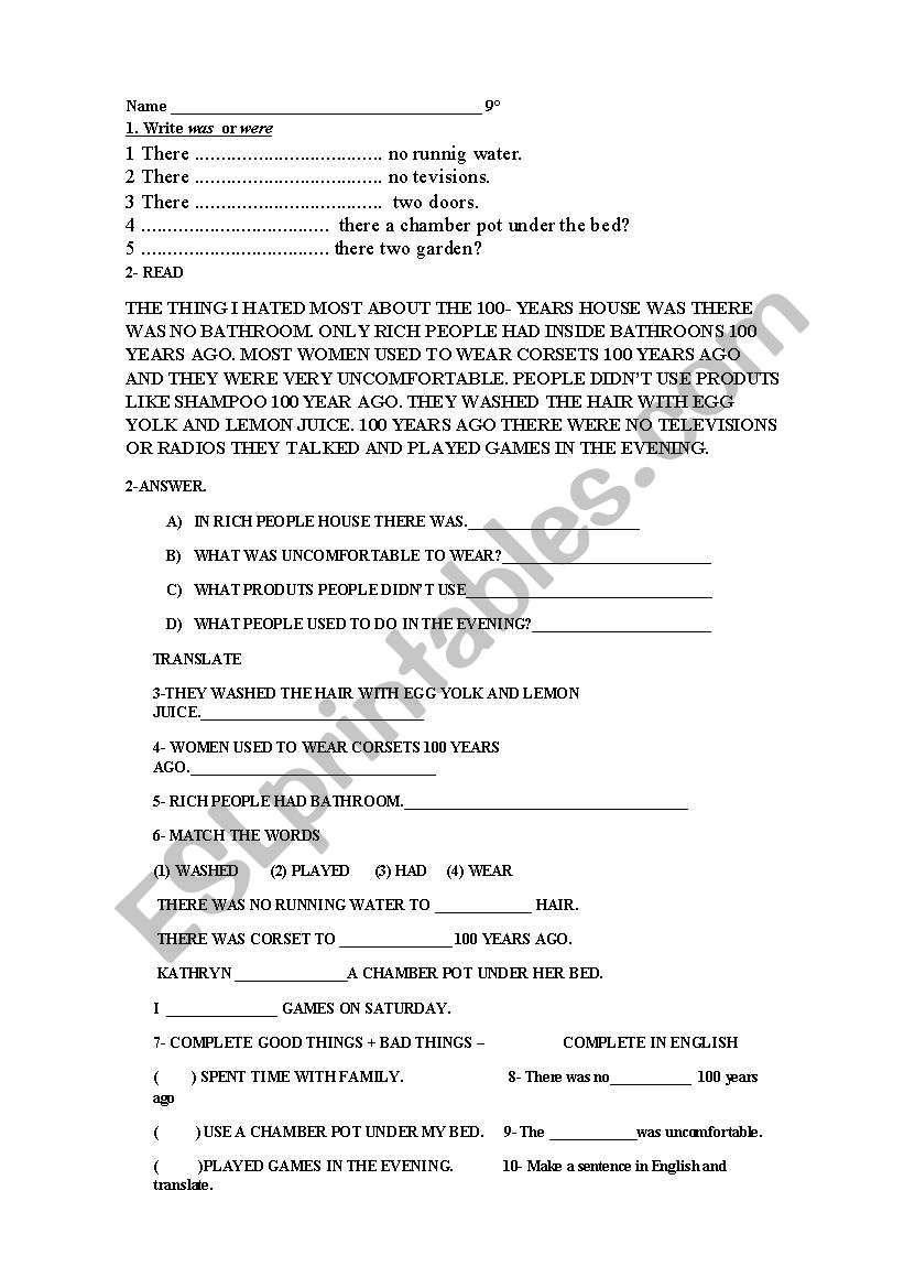 TEXT COMPHENSION worksheet