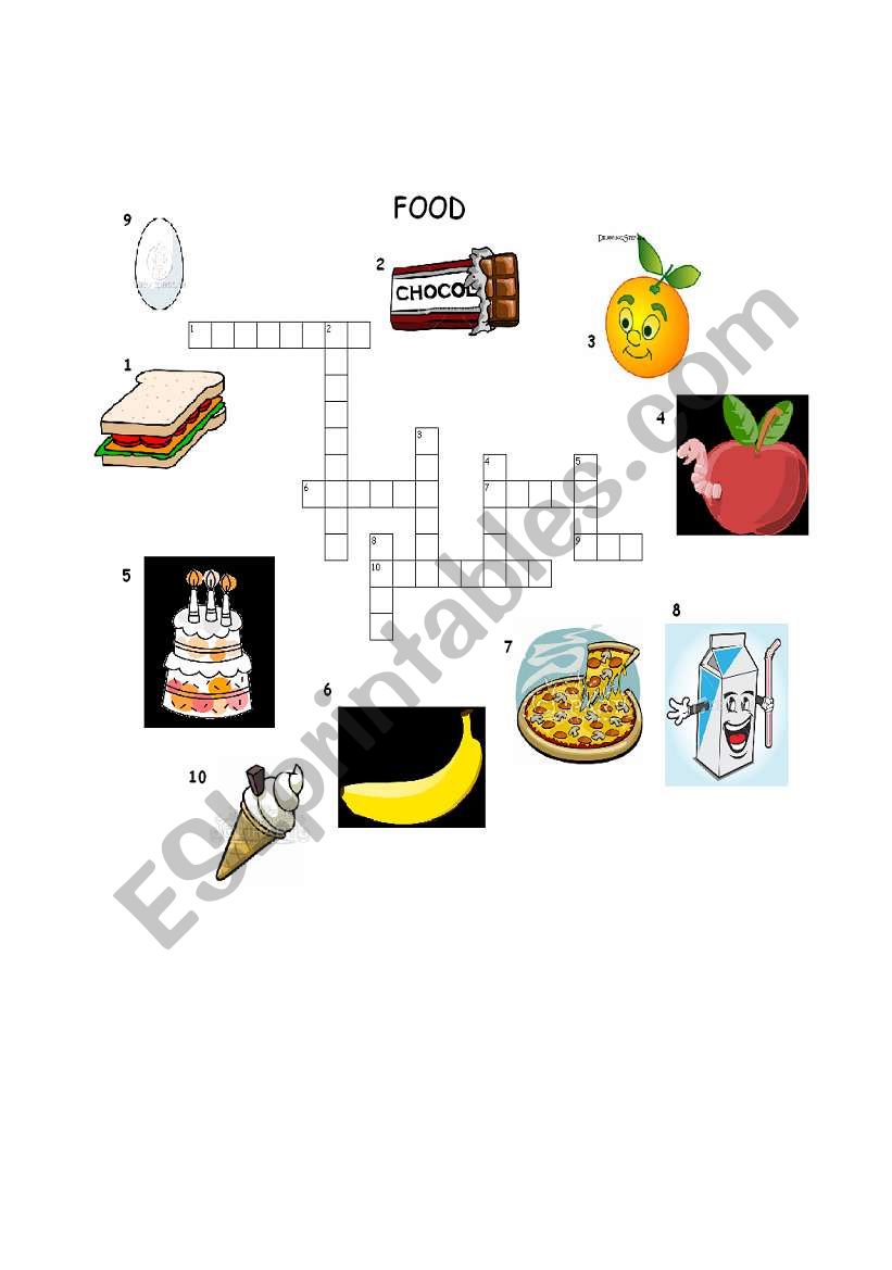 Puzzle maker - Food worksheet