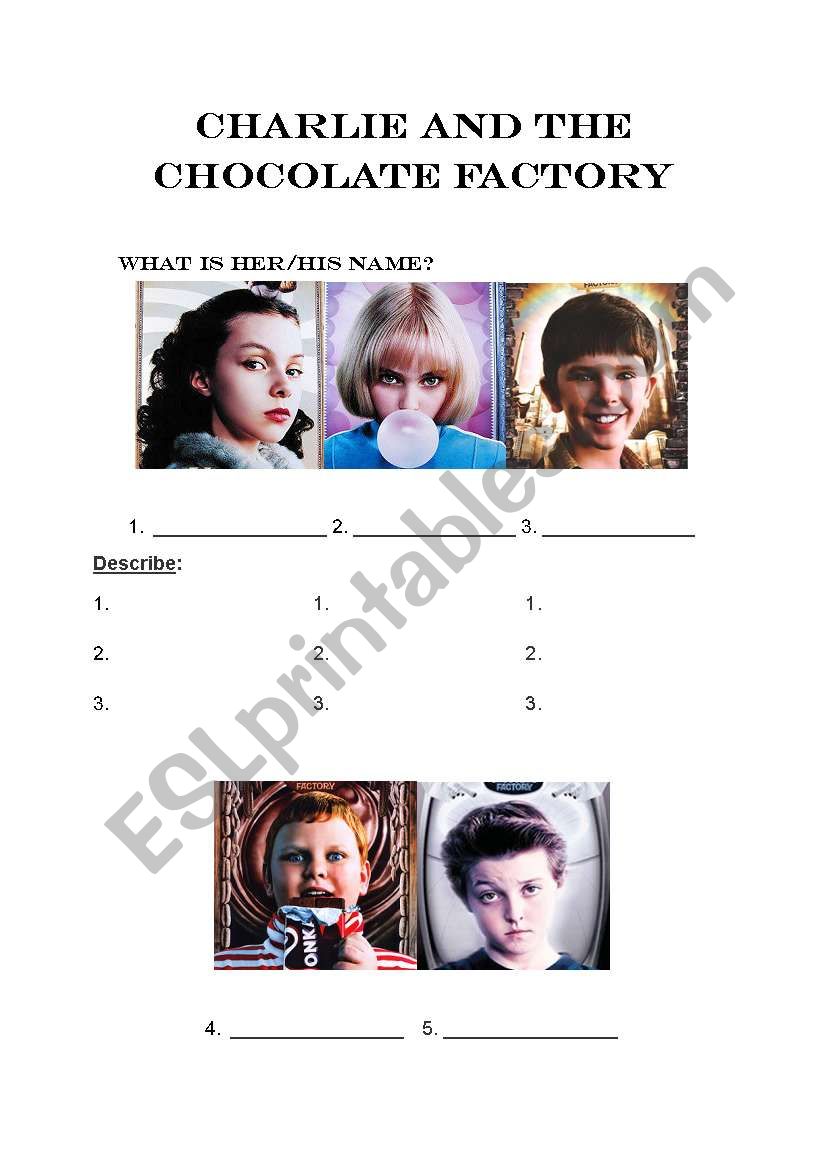 Charlie and the Chocolate Factory Worksheet