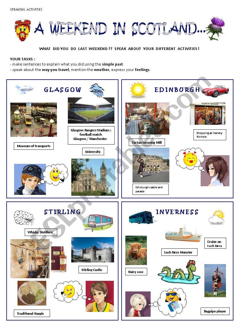 A weekend in Scotland worksheet