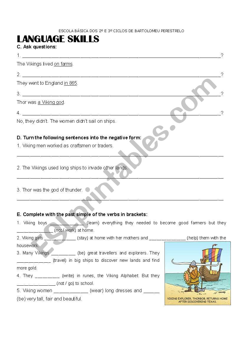 The Vikings - part2 worksheet