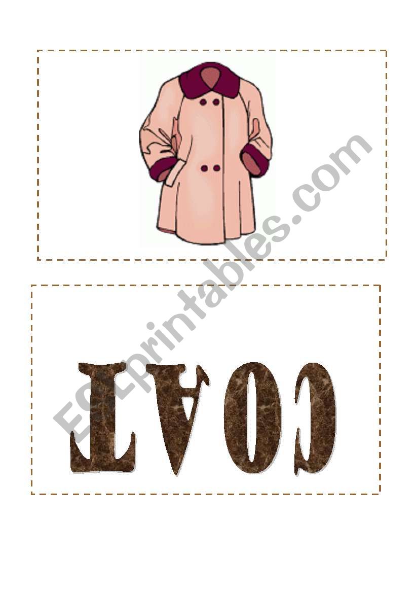clothes flashcards part 1 worksheet