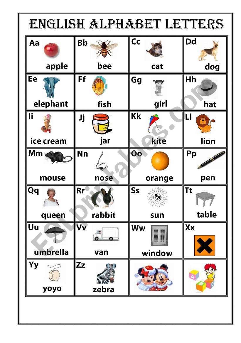 ENGLISH ALPHABET worksheet