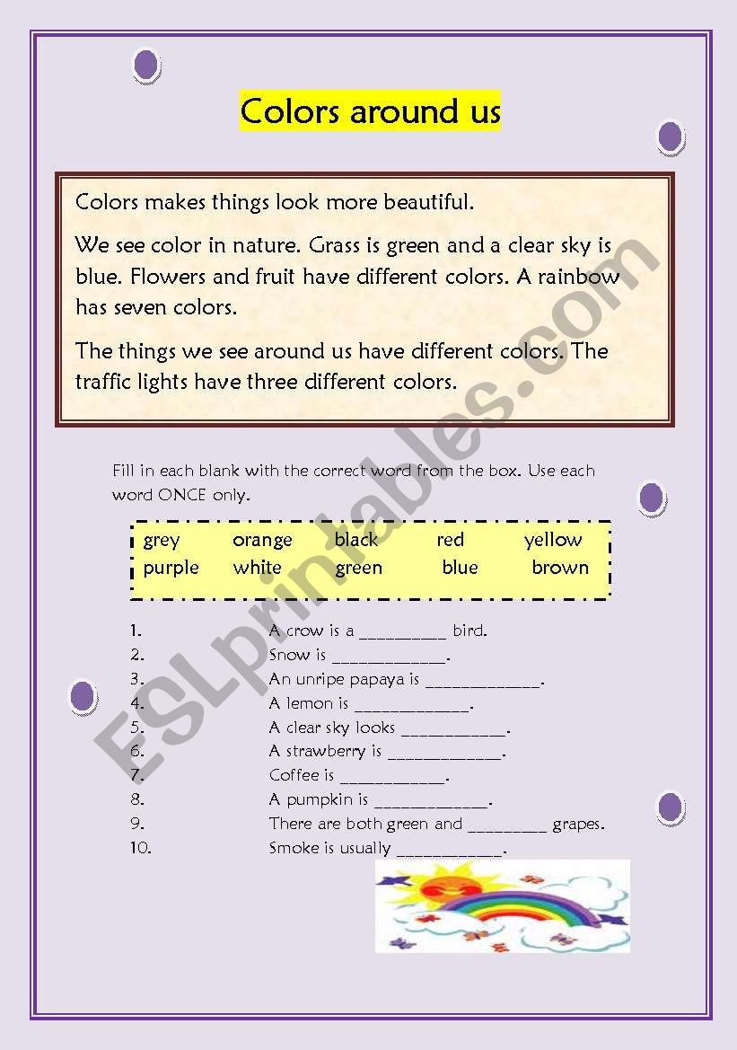 colors around us worksheet