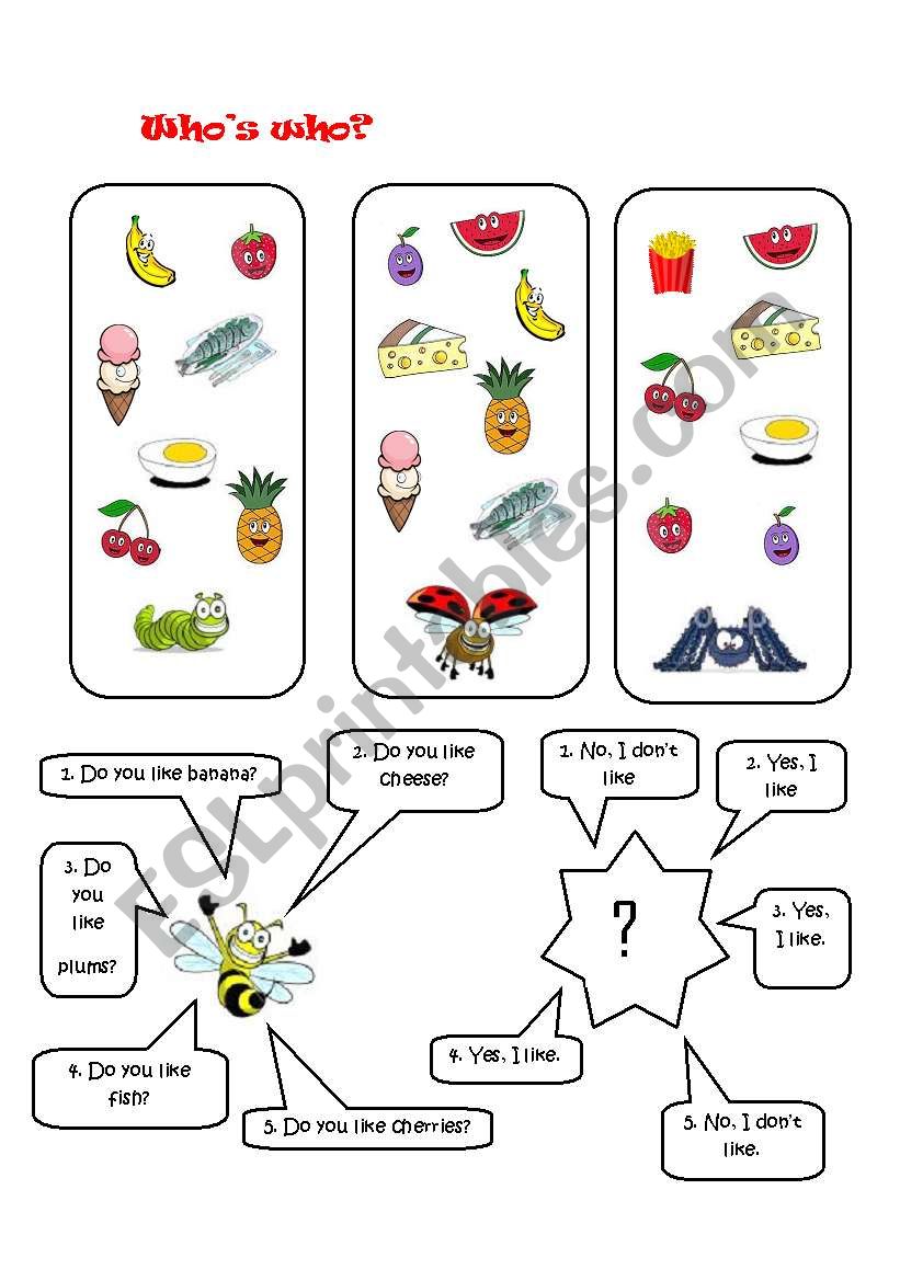 Whos who? worksheet