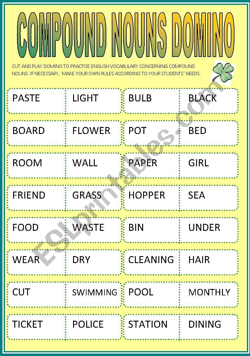 COMPOUND NOUNS DOMINO worksheet