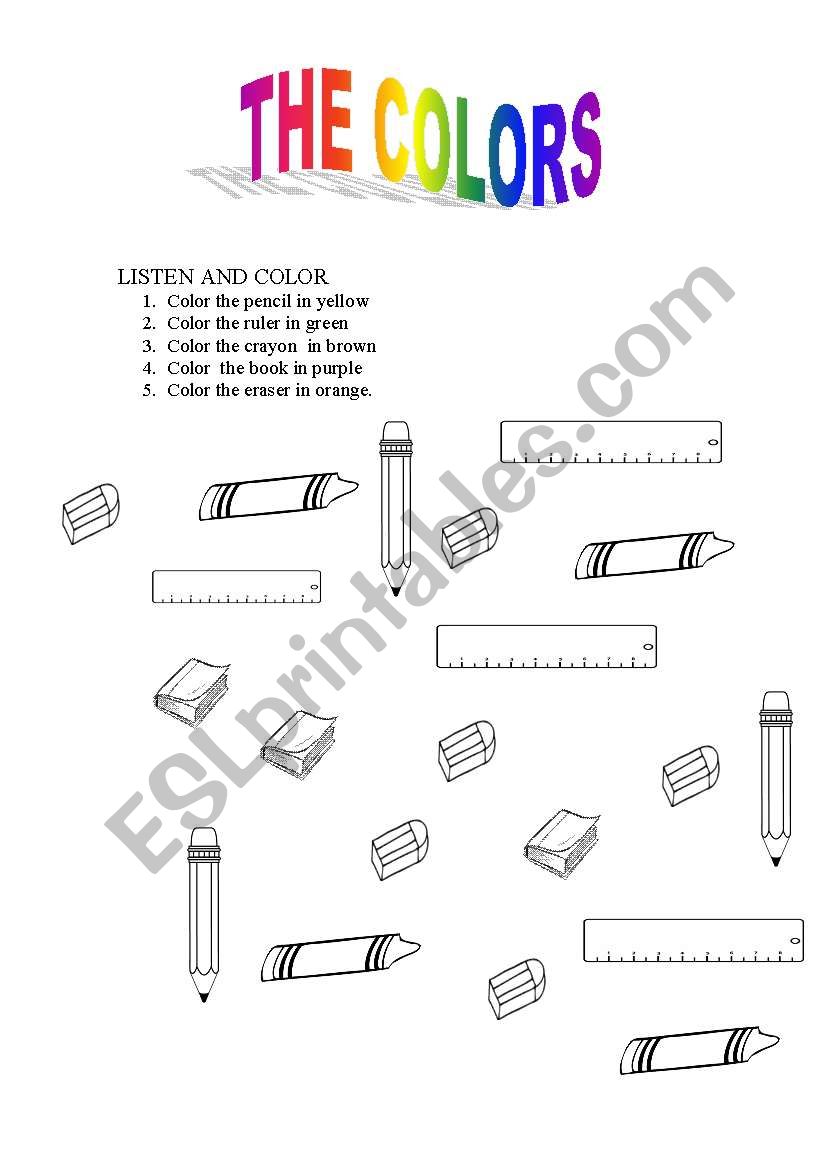 THE COLORS worksheet