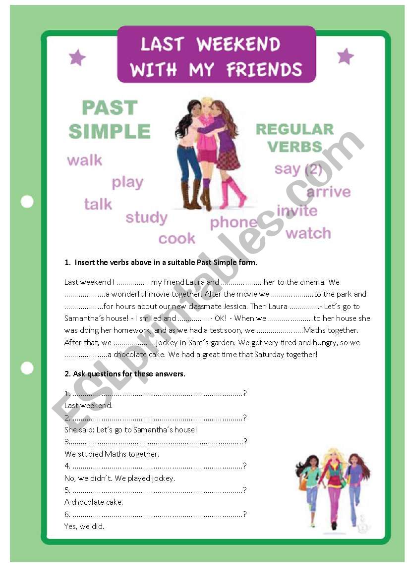 PAST SIMPLE- Regular verbs! worksheet