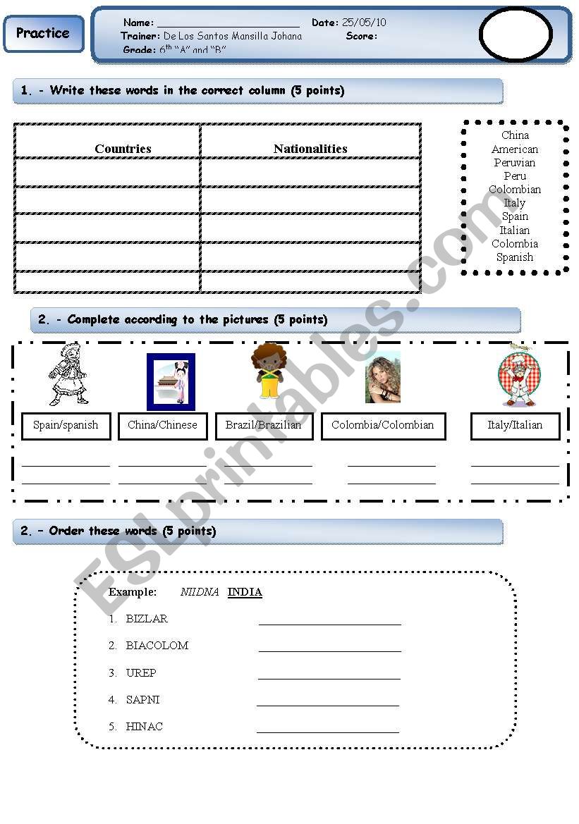 verb to be worksheet