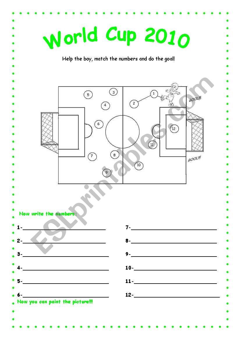 world cup activity worksheet