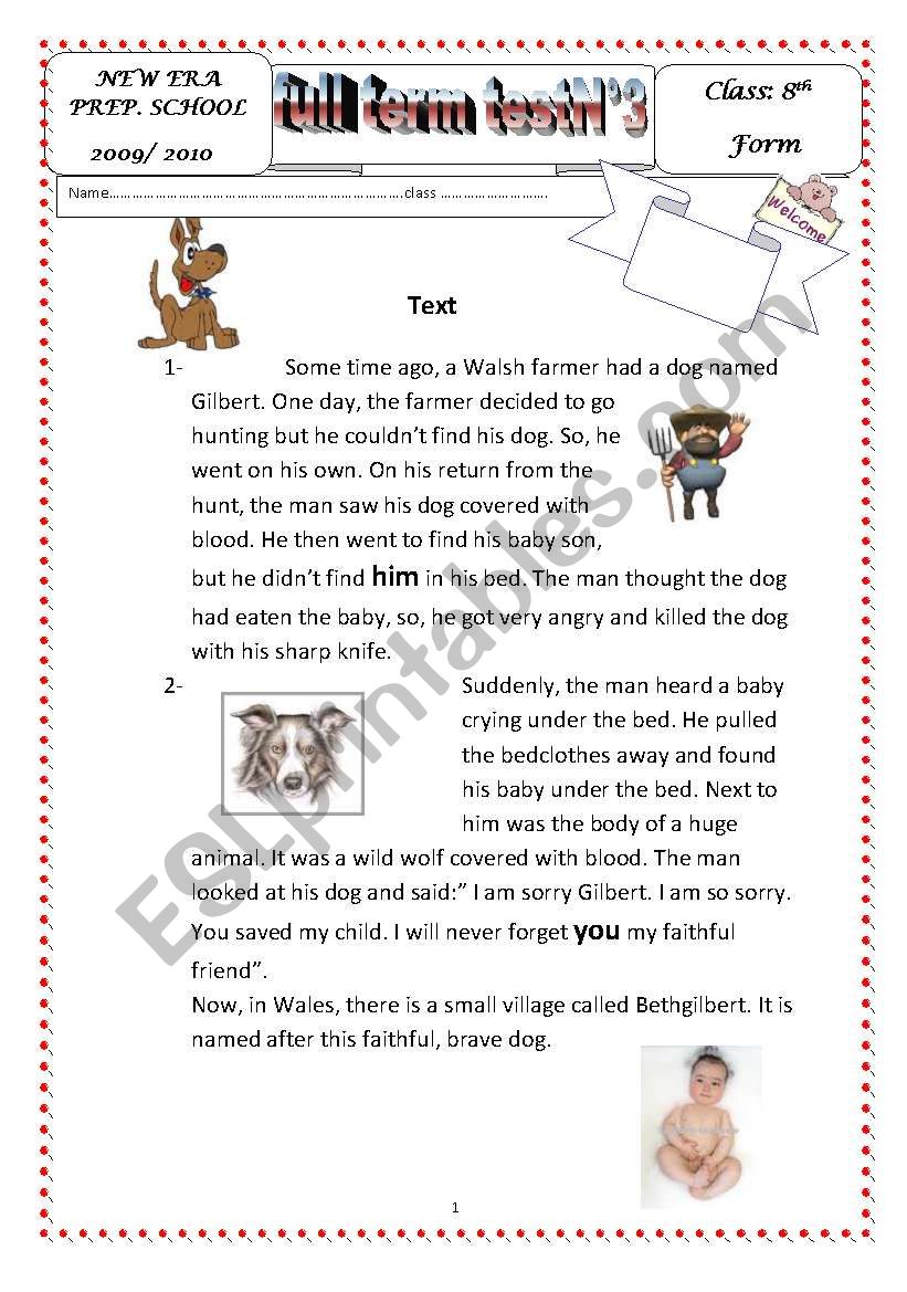 full term test 3 8 th worksheet