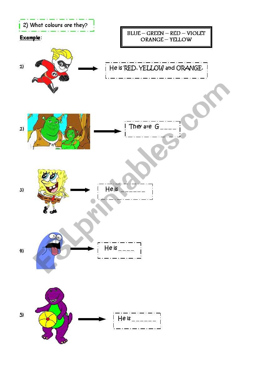 Colours Revision worksheet