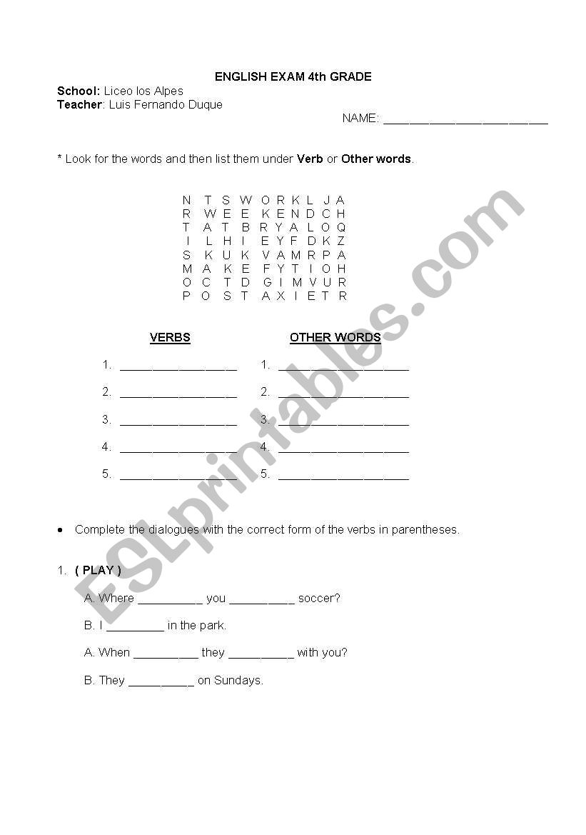 Simple present  worksheet