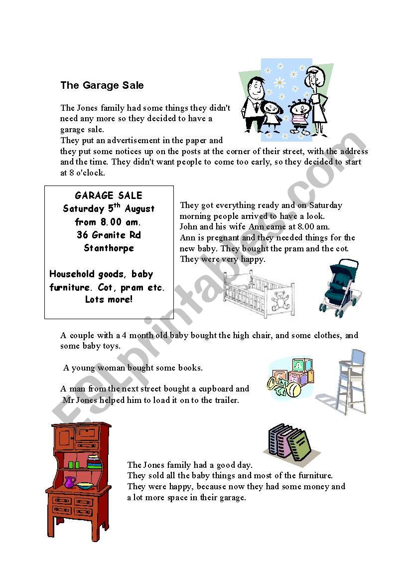 Garage Sale worksheet