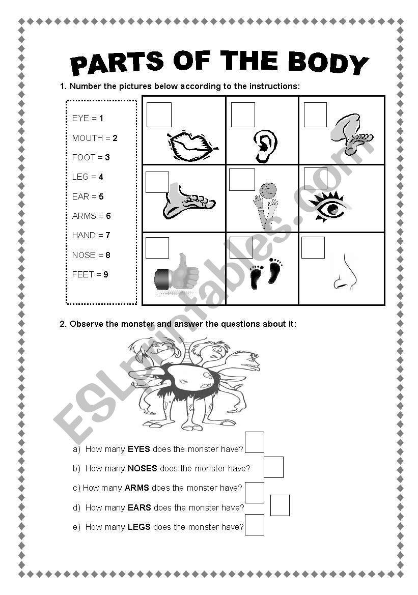 Parts of the Body worksheet