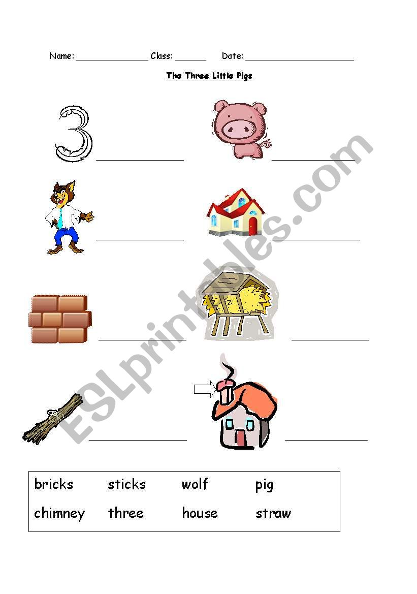 The Three little Pigs worksheet