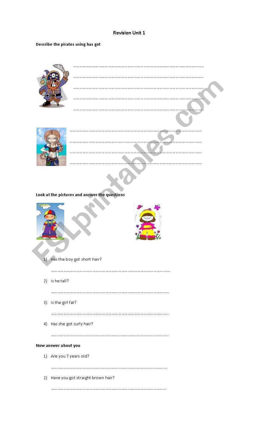 Physical description worksheet