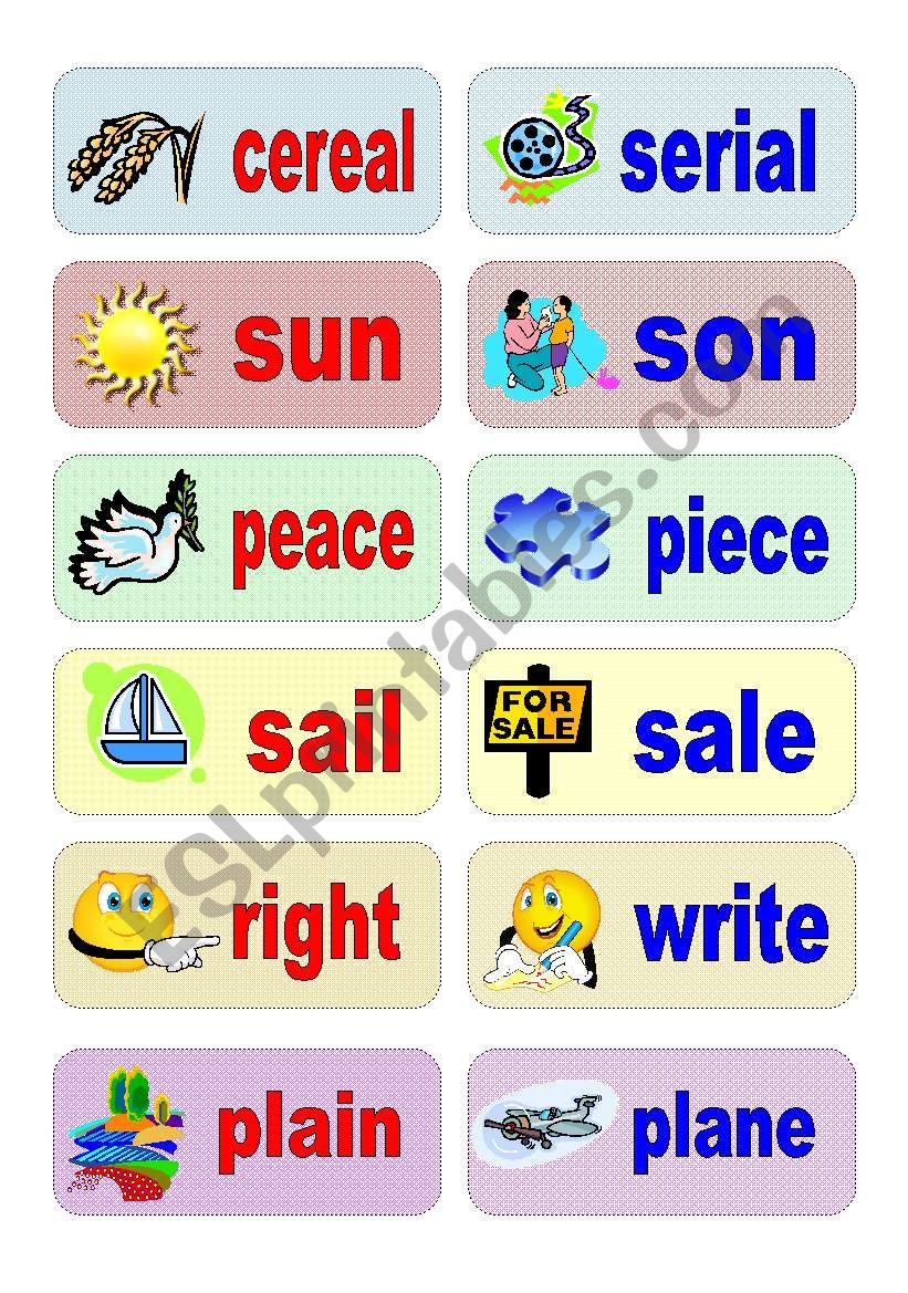 homophones - activity cards (set 2)