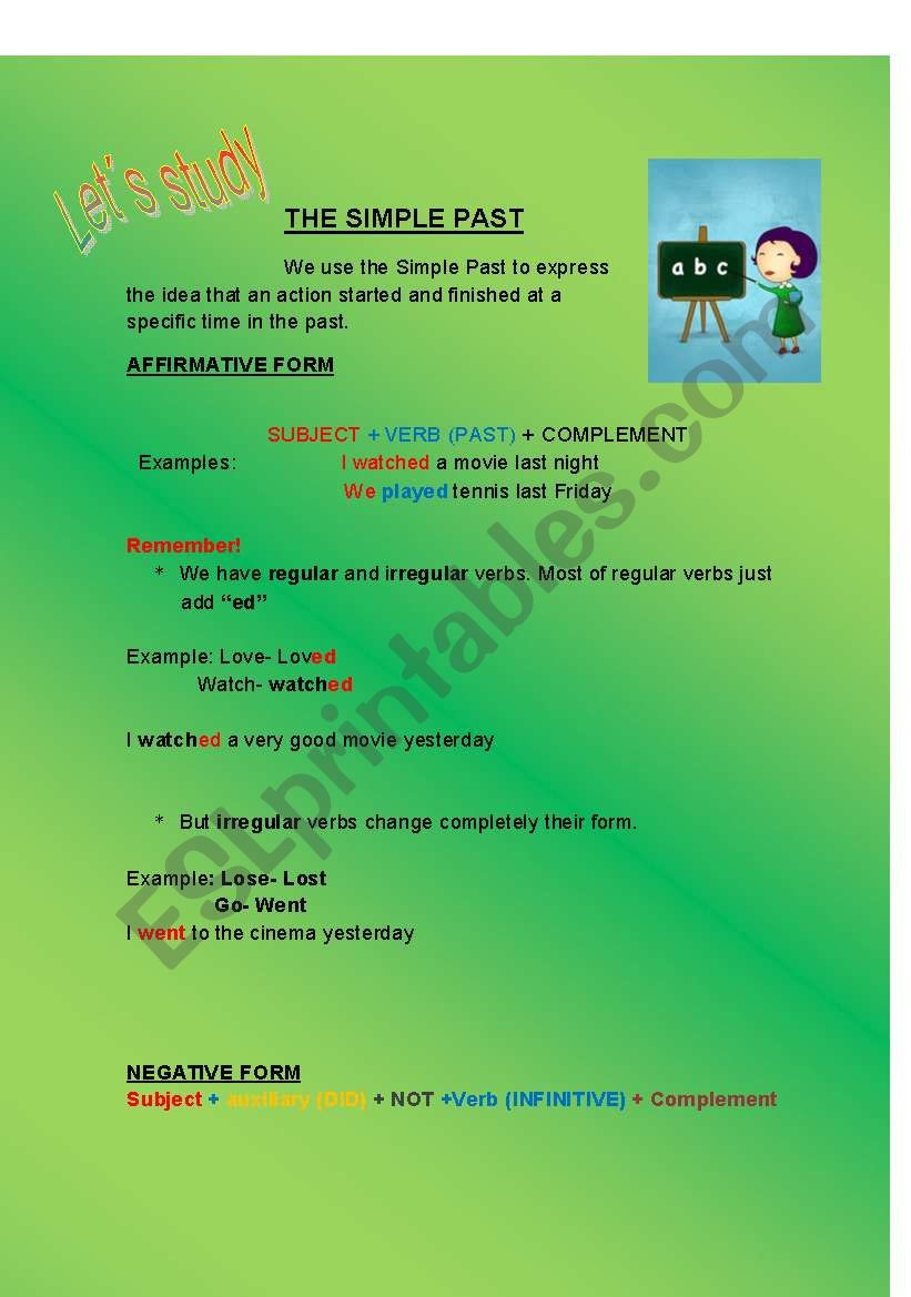 Simple past First Part worksheet
