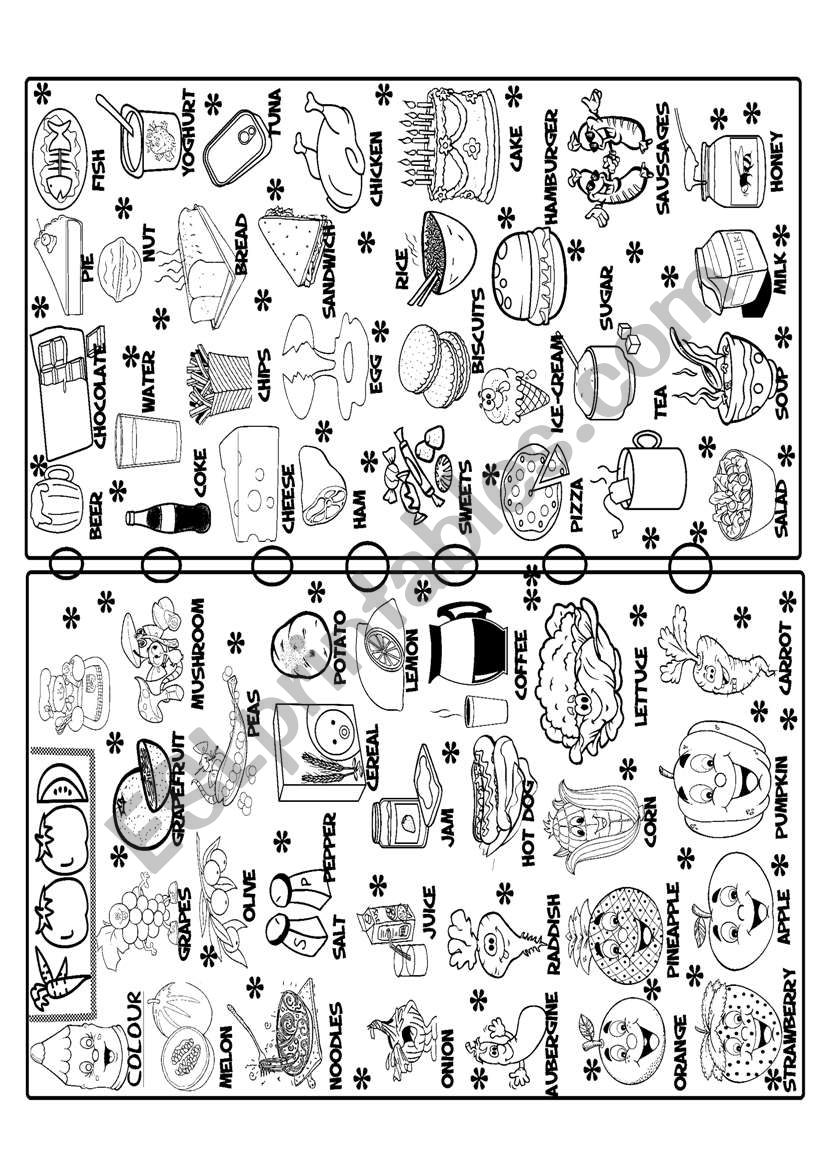 food pictionary worksheet