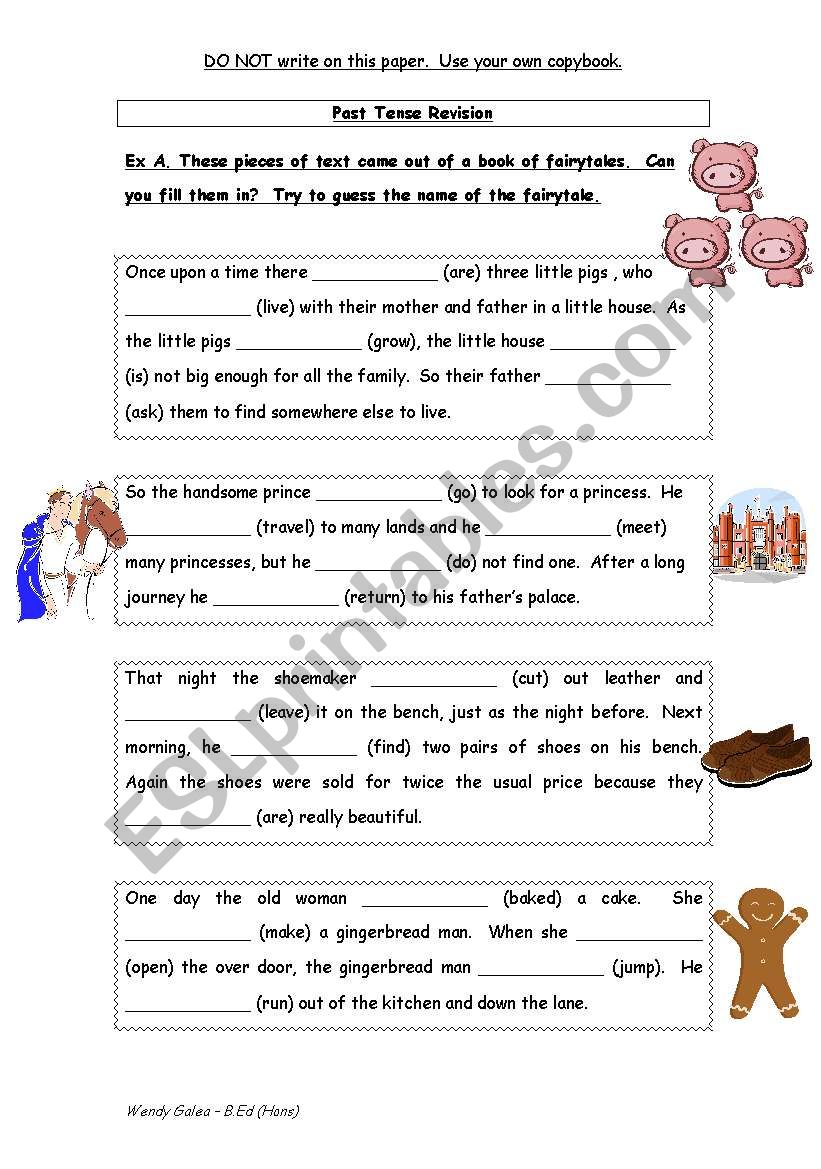 Past Tense Revision worksheet