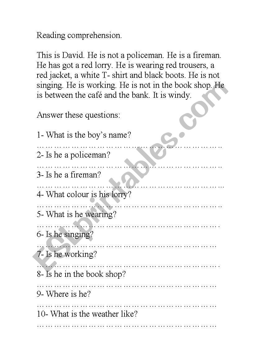 This is David worksheet