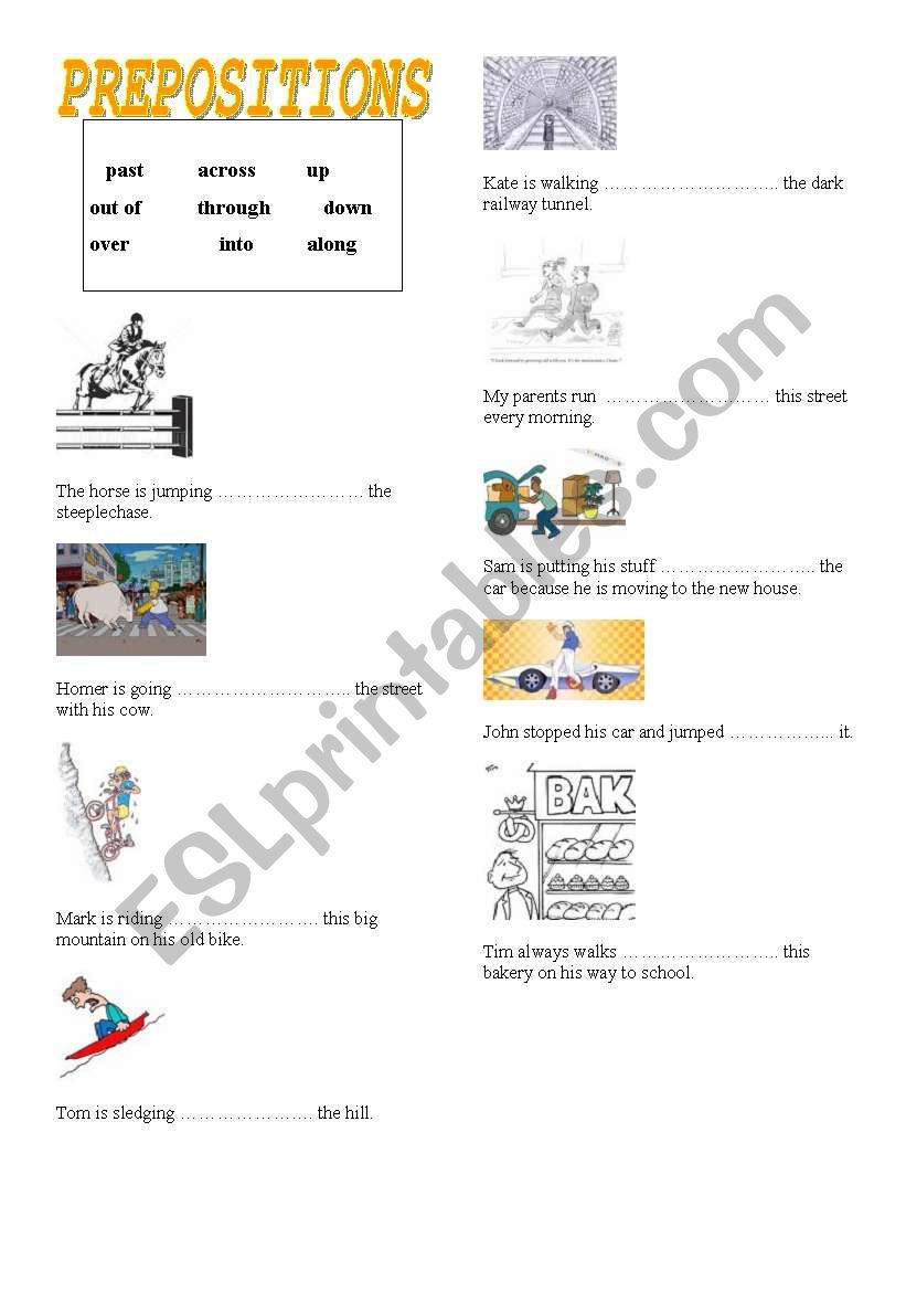 prepositions worksheet