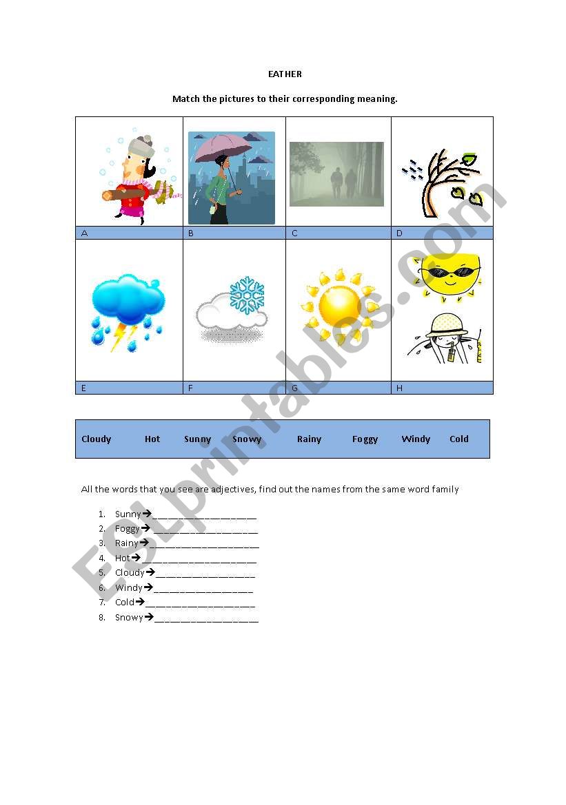 weather worksheet