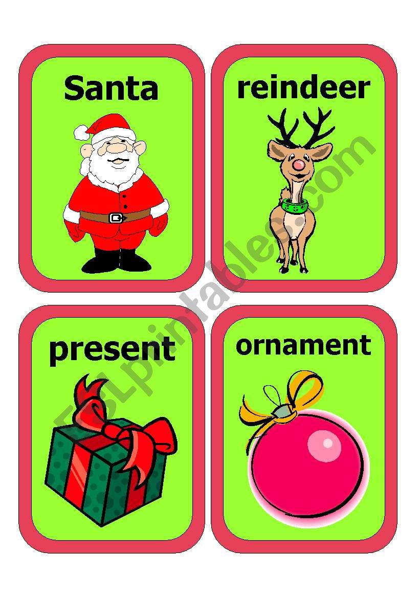 CHRISTMAS FLASHCARDS worksheet