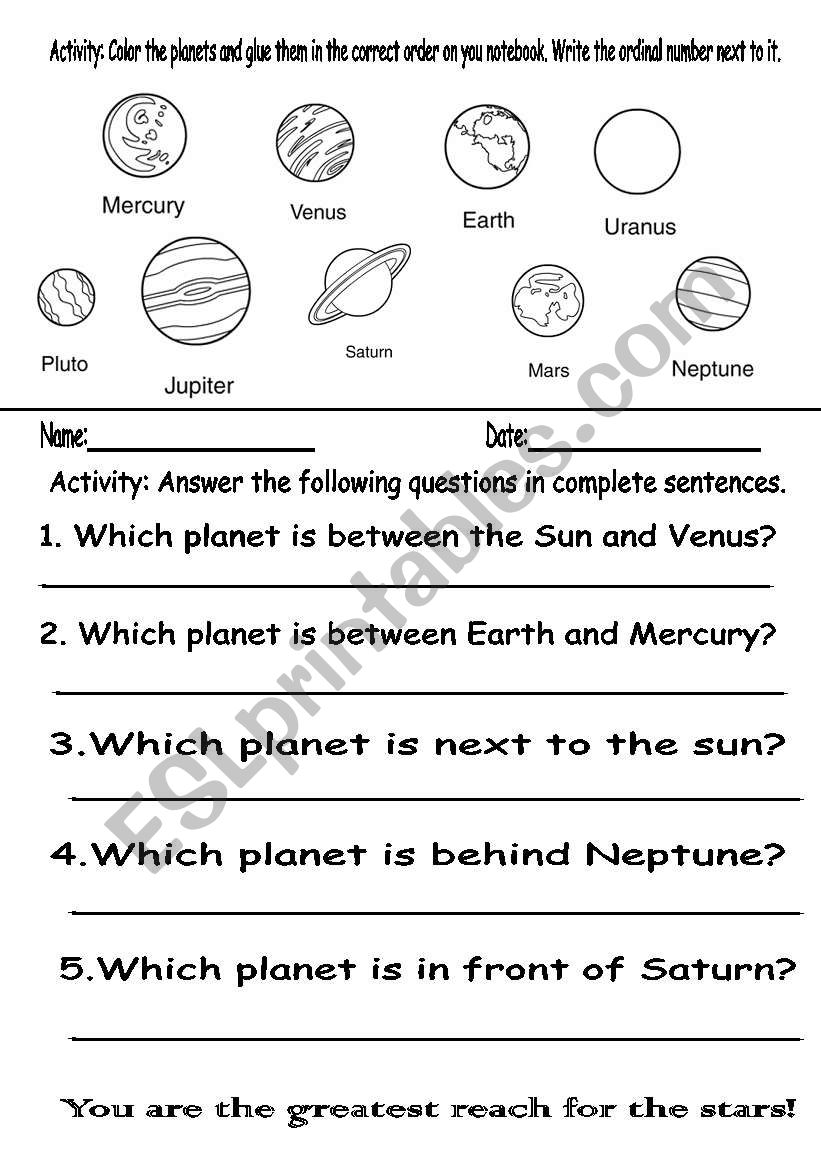 Planets/Which and Ordinal Numbers