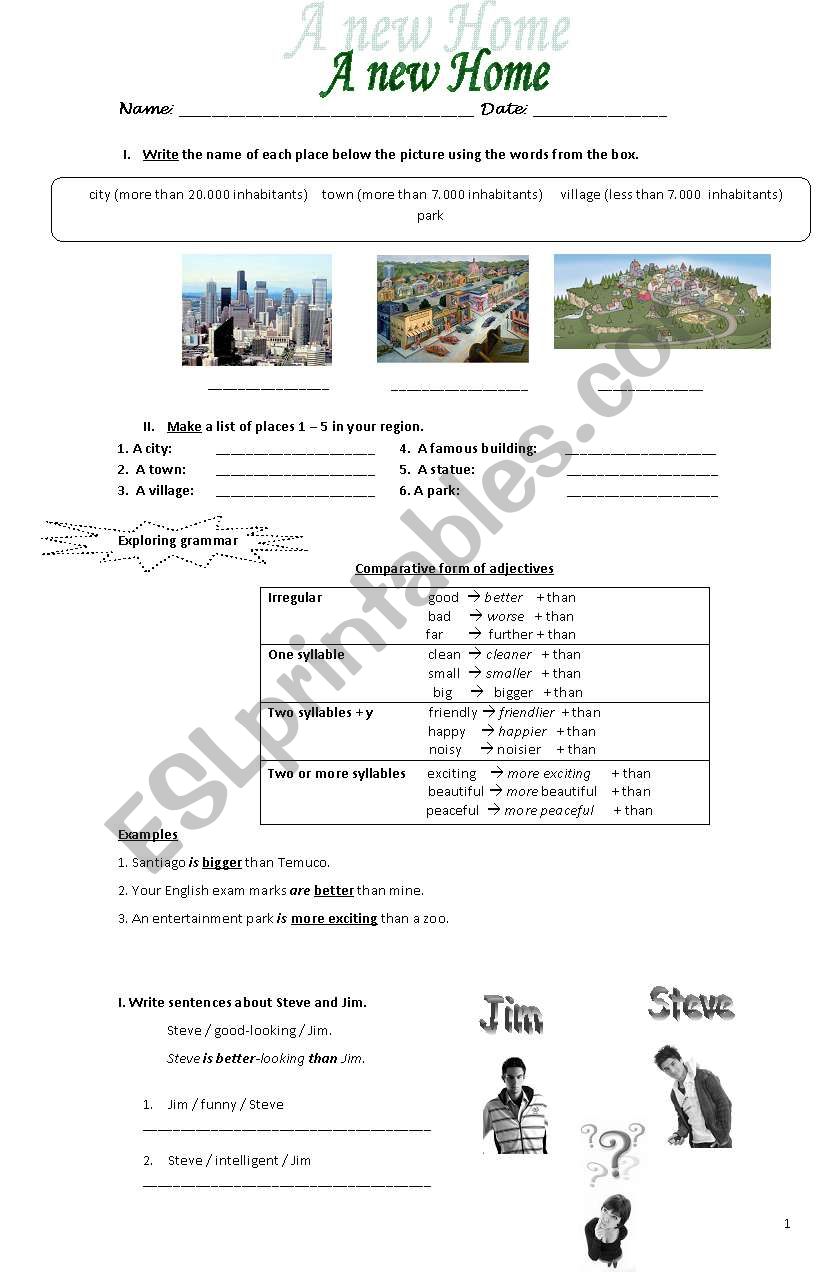 A new Home worksheet