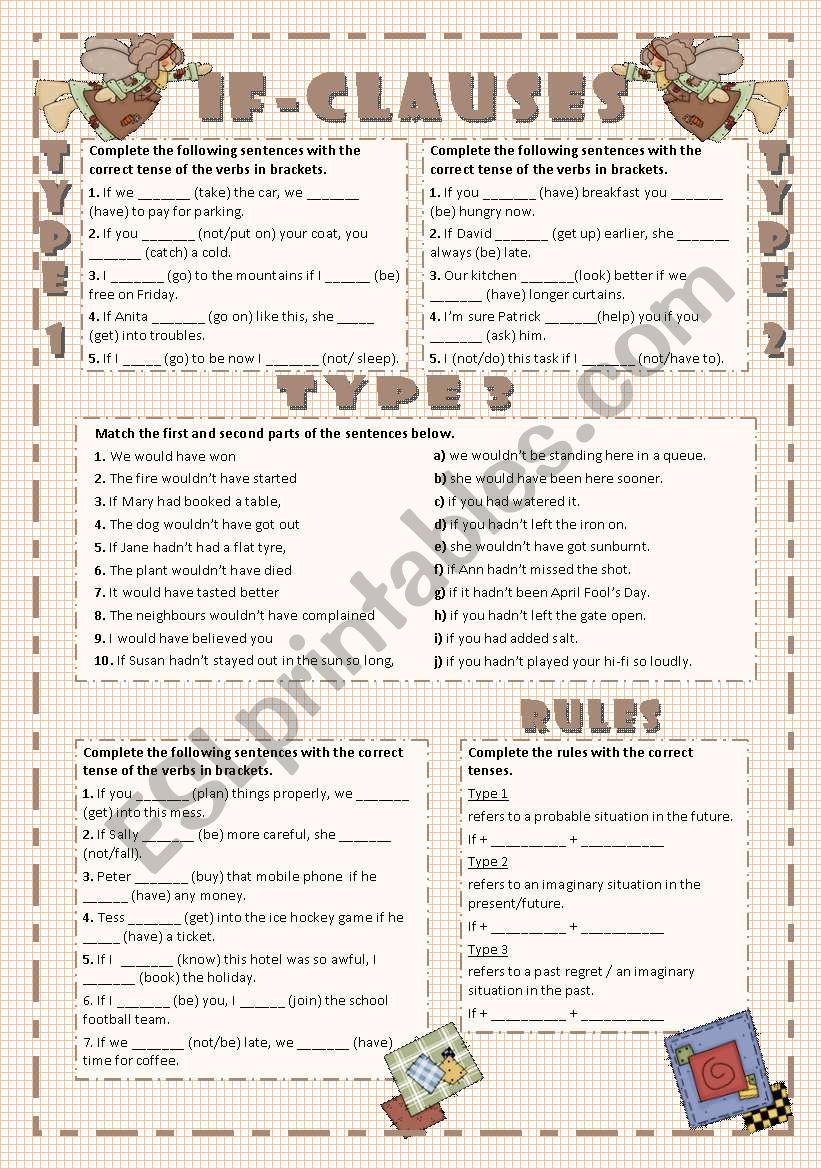 IF-CLAUSES worksheet