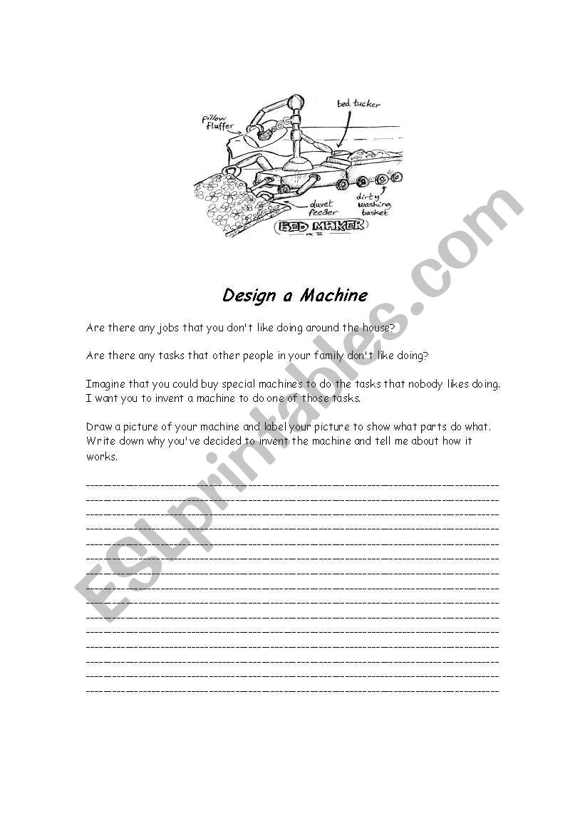 Design  a machine worksheet