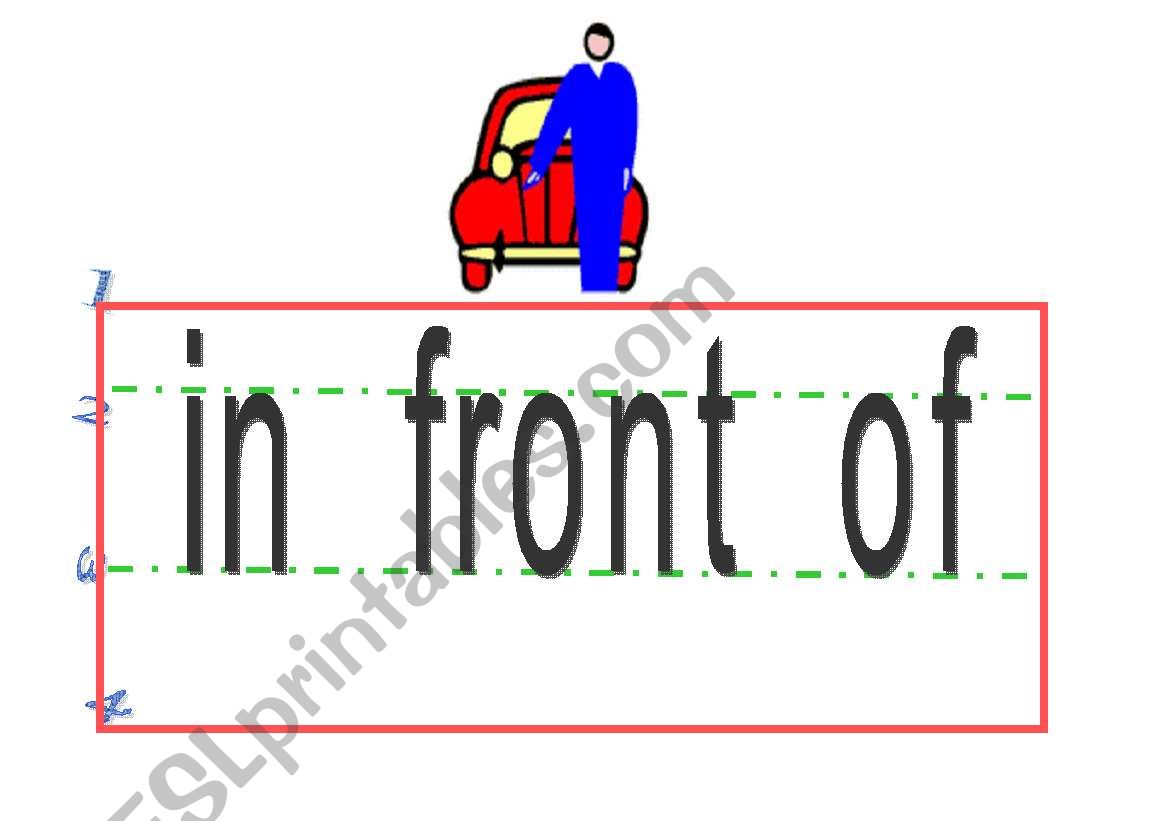 Flash cards about preopsitions