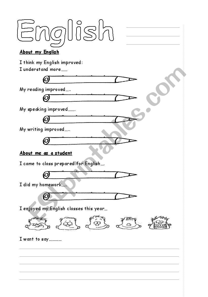 self evalution for students (5th grade)