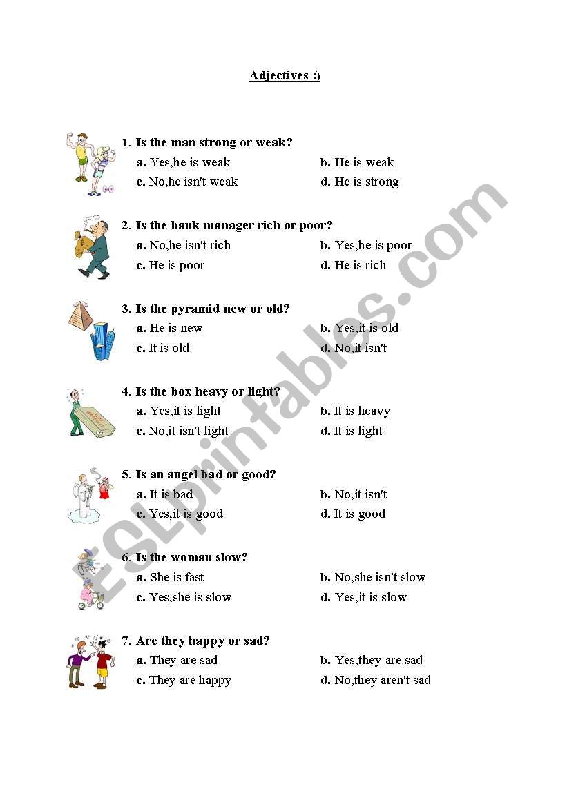adjectives worksheet