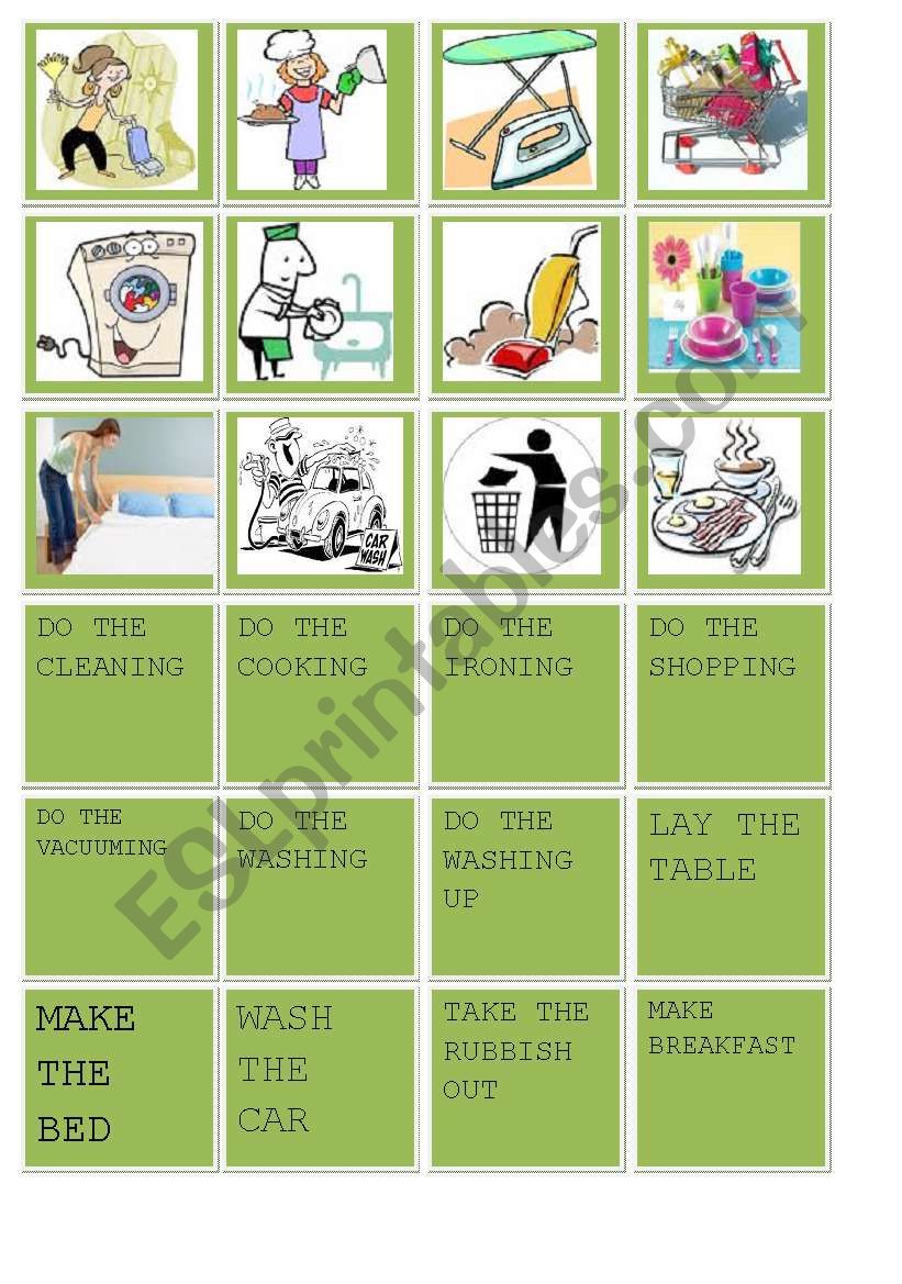 DAILY ROUTINE CARDS worksheet