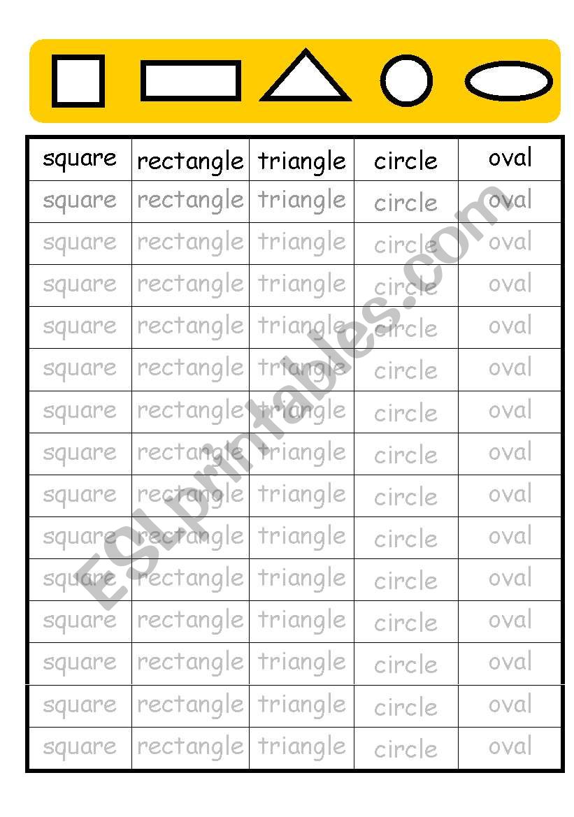 shapes worksheet