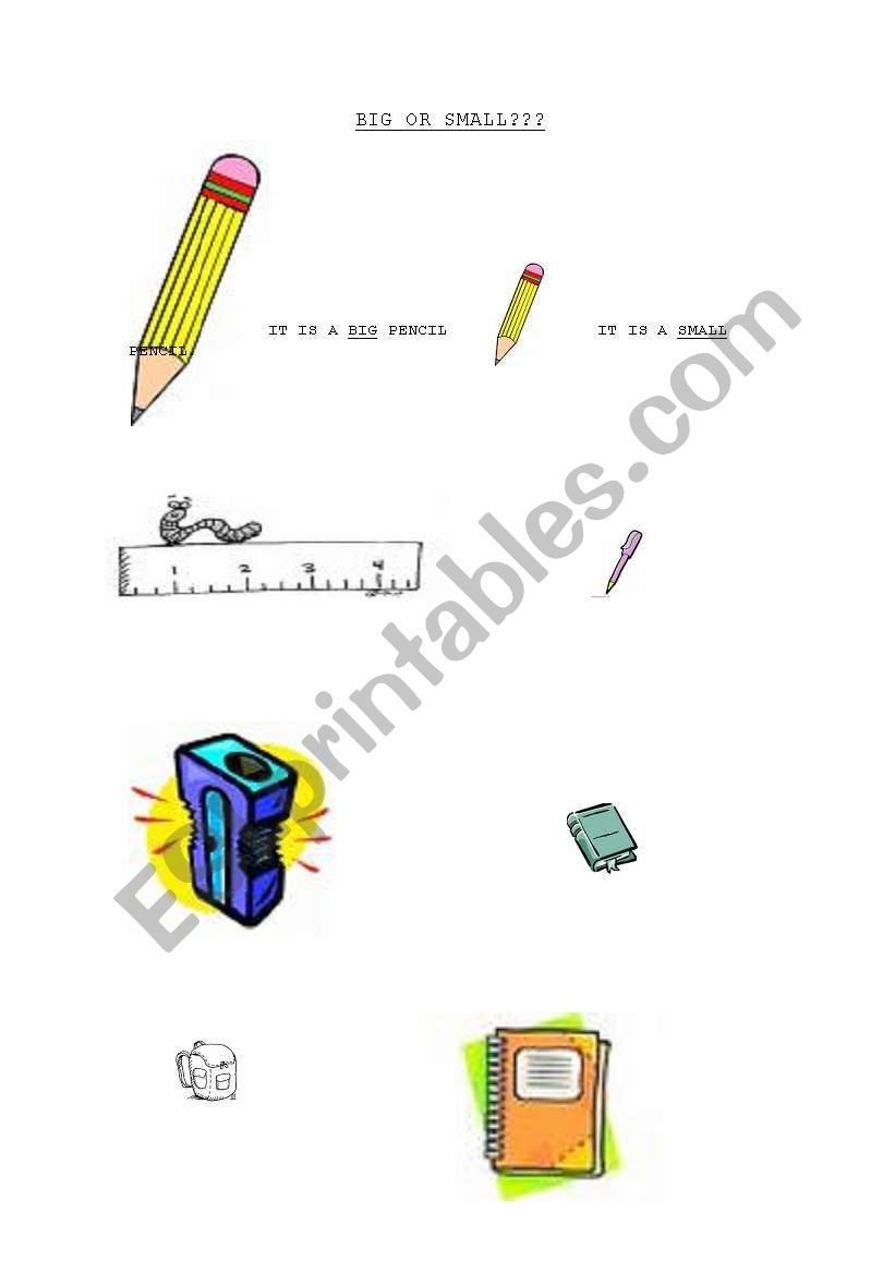 big or small? worksheet