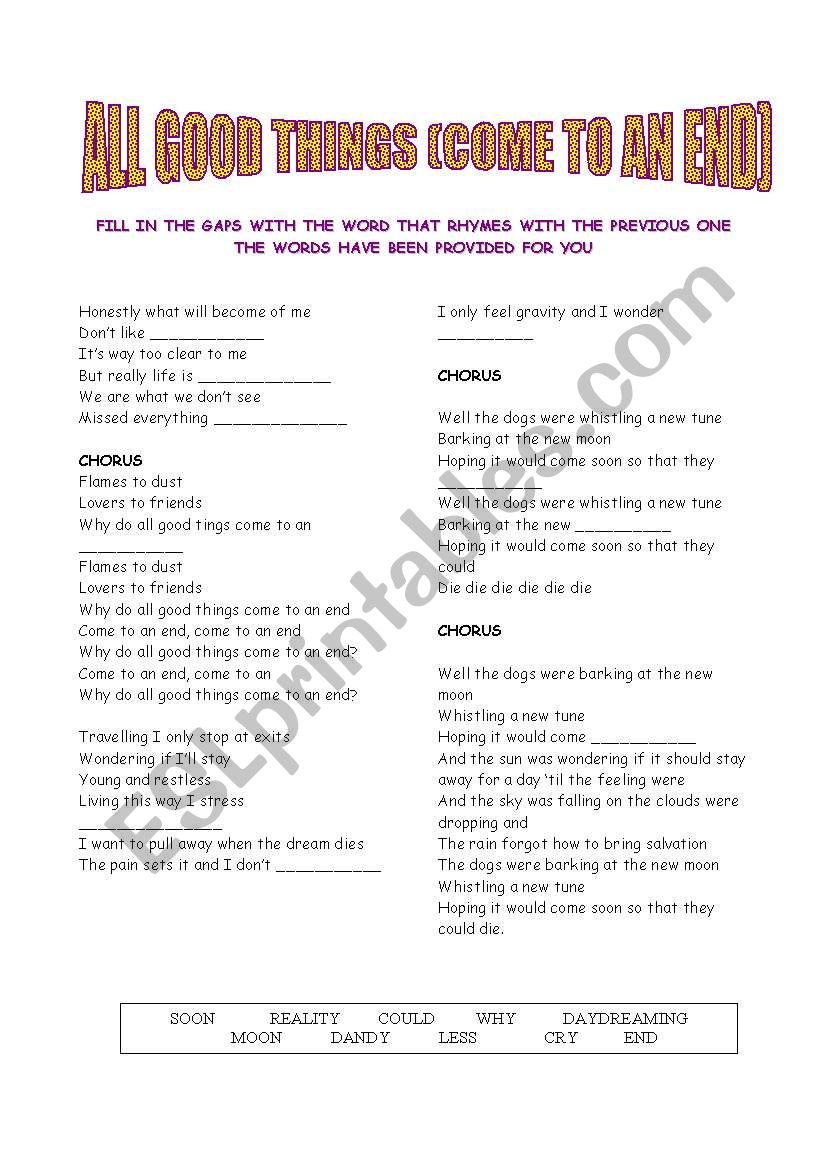 Rhyme activity with 