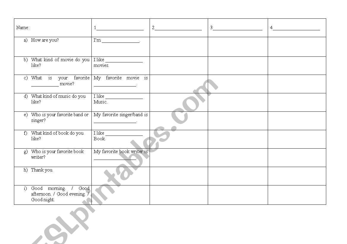 Conversation for beginners worksheet