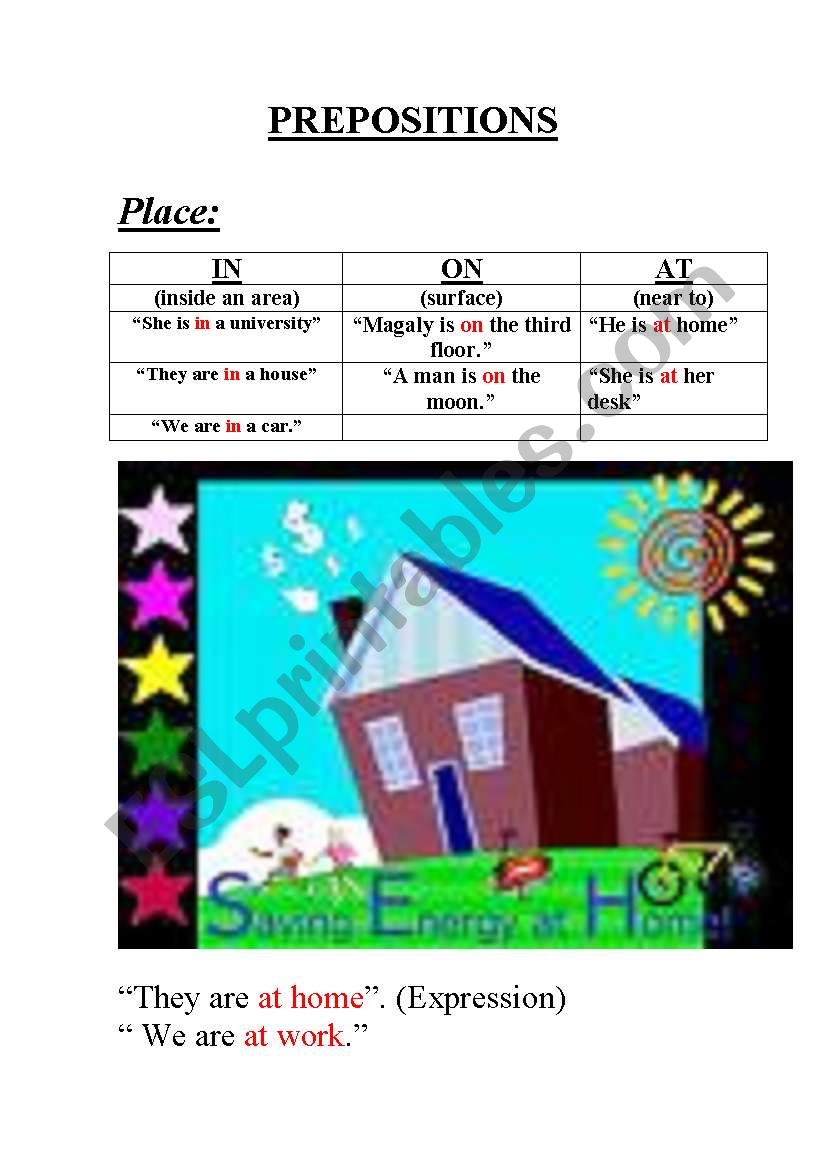 Prepositions worksheet