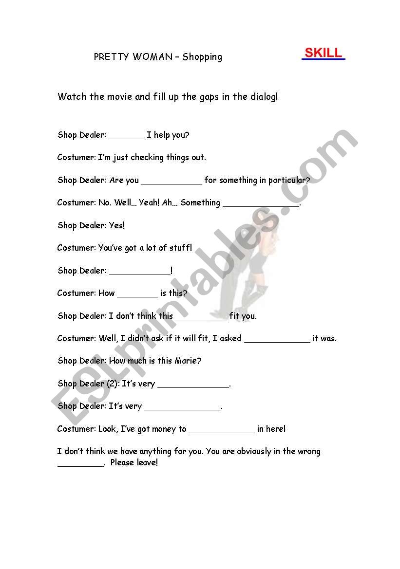 Lets shopping worksheet