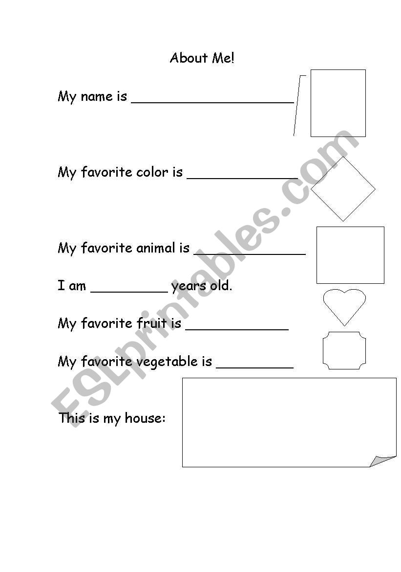 About me-KIDS worksheet