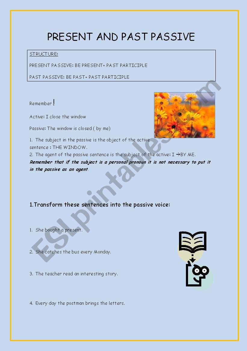 PRESENT AND PAST PASSIVE.INTRODUCTION TO PASSIVE