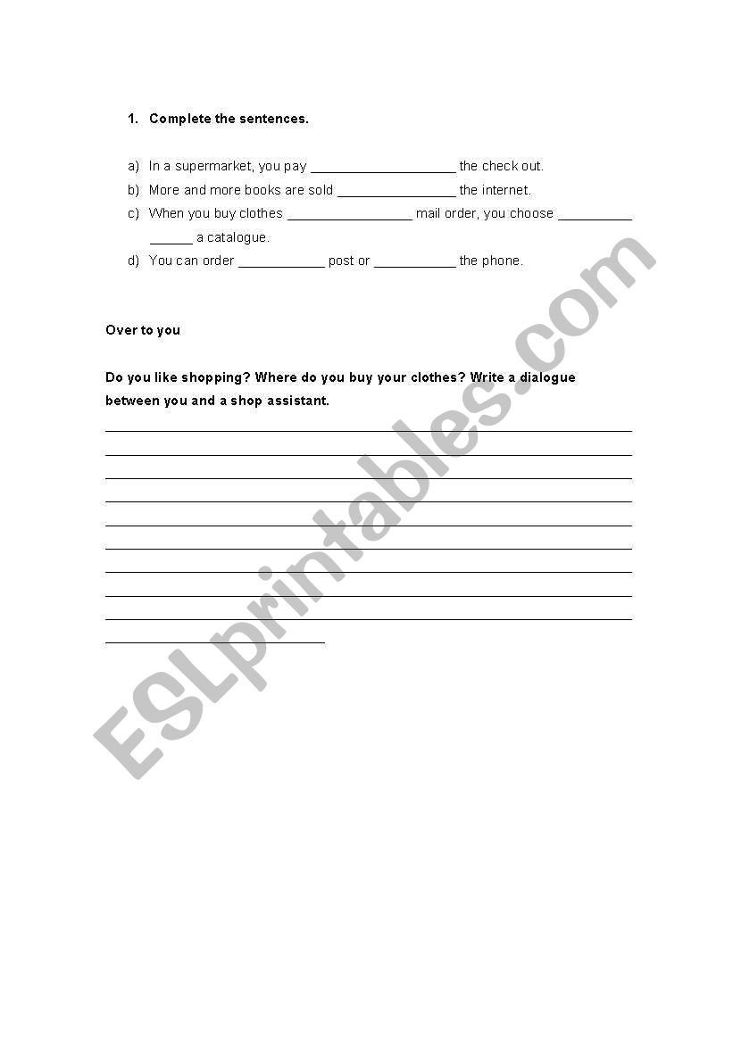 selling products vocabulary worksheet