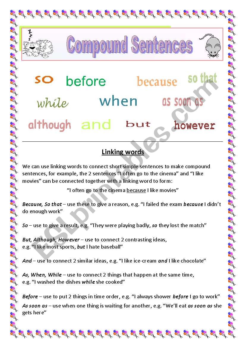 common-linking-words-used-to-make-compound-sentences-esl-worksheet-by-sp-watson