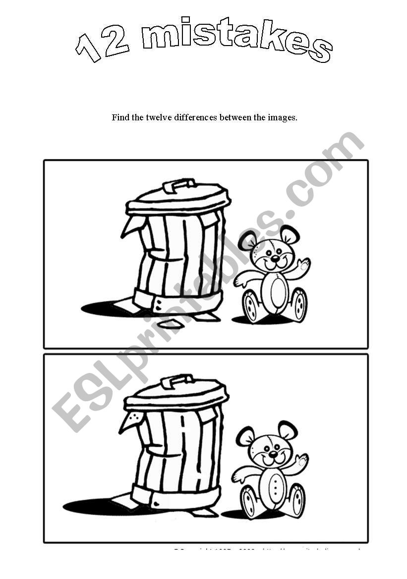 find the differences worksheet