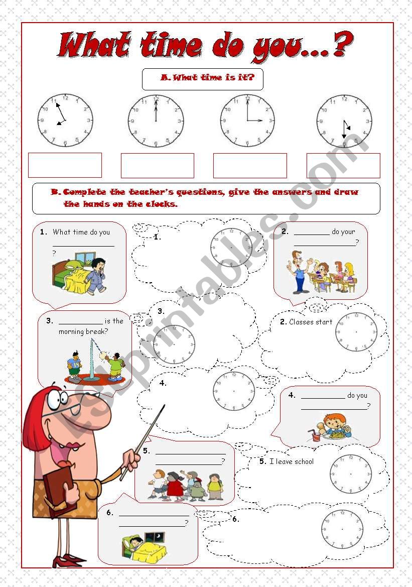 WHAT TIME DO YOU...? worksheet